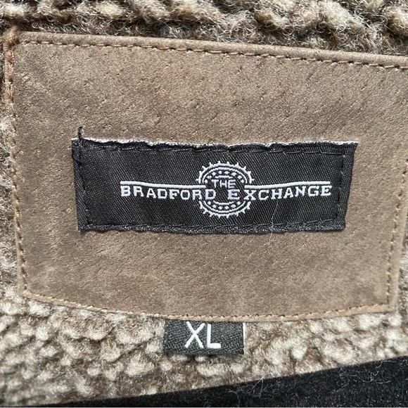 Patriotic Marines Leather Jacket Faux Sherpa Lined Bradford Exchange Military XL - Picture 4 of 14